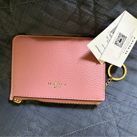 Coach Pink Leather Keychain Wallet - Picture 1 of 1